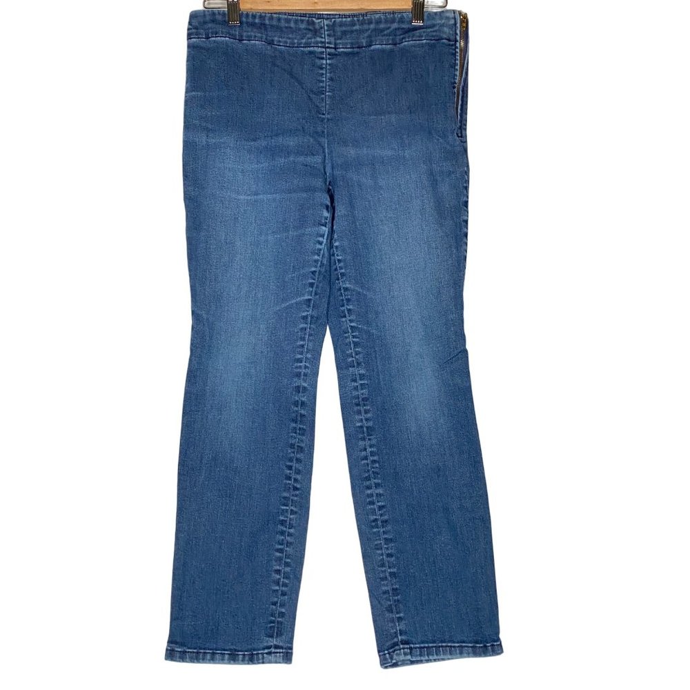 4/$25 Talbots Jeans Heritage Ankle Stretch Side Zipper‎ Womens Petite Sz 8
